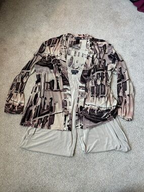 Made in Heaven Printed Two-Piece Set in Dusty Pink and Black